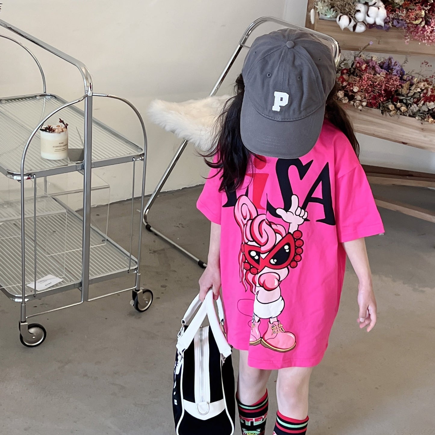 Ladyshome ビッグＴシャツ 2色展開(90cm-140cm/M) 050406